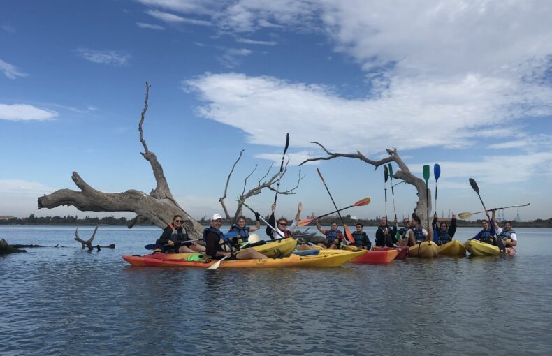 Image prise lors d'une sortie canoë organisée lors du festival "Dans les bras du Rhône".