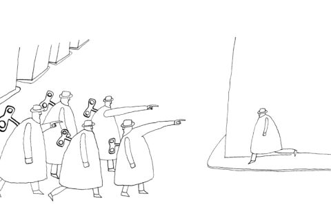 Dessin de Folon, dans le cadre du Festival du Dessin 2025 à Arles, du 12 avril au 11 mai.