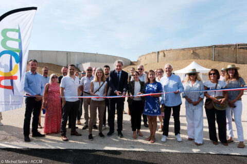 Inauguration, le 23 juillet 2025, du nouveau réservoir d’eau potable d’Arles sur le site de Margaillan, et d'un nouveau réseau des canalisations d’assainissement d’Arles sud, dans le quartier de Barriol. Photo : Michel Serra / ACCM.